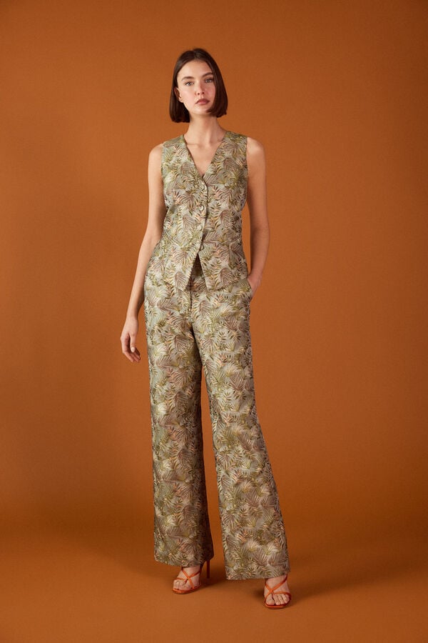 TFP by Tamara Falc&oacute; Jacquard trousers Green