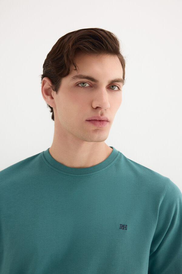 Pedro del Hierro Basic logo T-shirt Turquoise