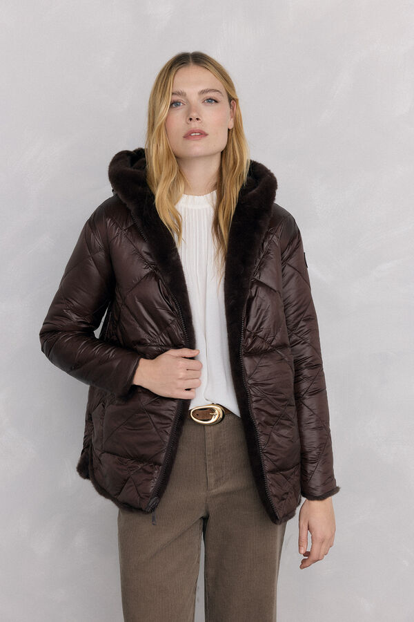 Pedro del Hierro reversible fur parka Brown