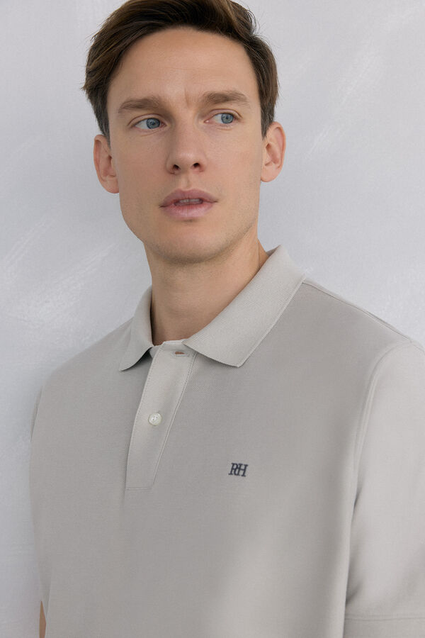 Pedro del Hierro Basic piqué polo shirt Grey