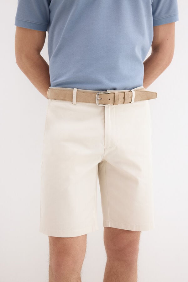 Pedro del Hierro Regular chino Bermuda shorts Ecru