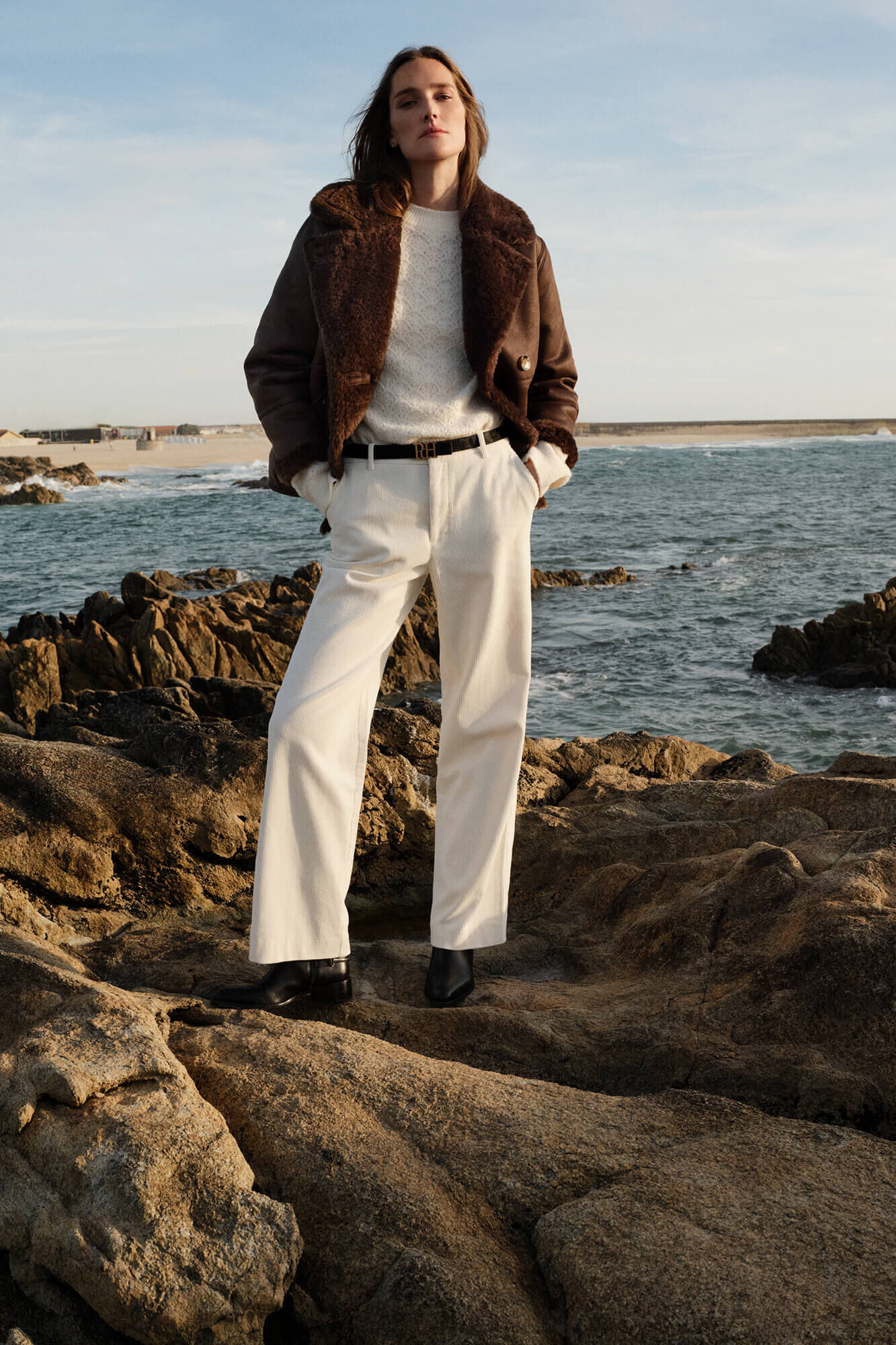 Pedro del Hierro Wide leg classic corduroy pants