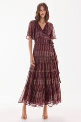 TFP by Tamara Falcó Georgette dress with lurex Burgundy