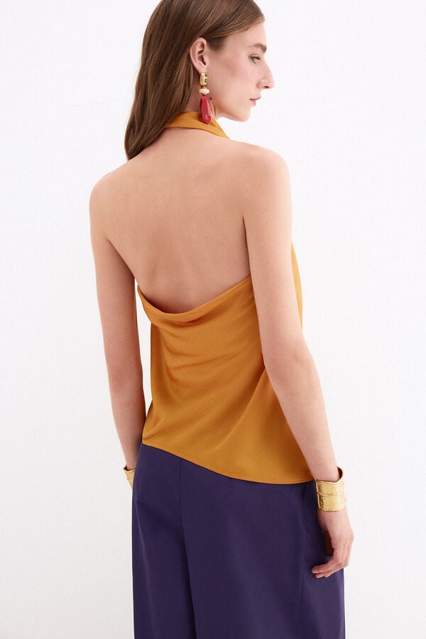 Pedro del Hierro Top halter desfile Amarelo