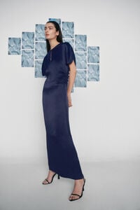 Pedro del Hierro Dress with ruched side Blue