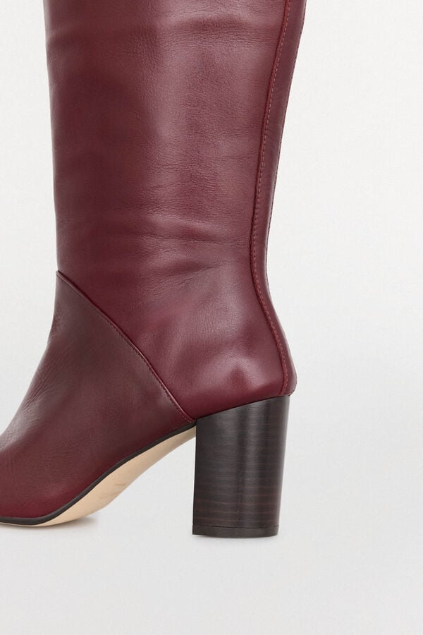 Pedro del Hierro High leather boot Burgundy