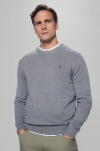 Pedro del Hierro Jersey algodón premium cuello redondo Grey