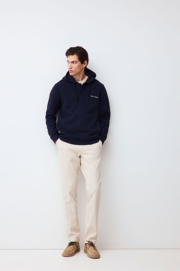 Pedro del Hierro Hooded logo sweatshirt Blue