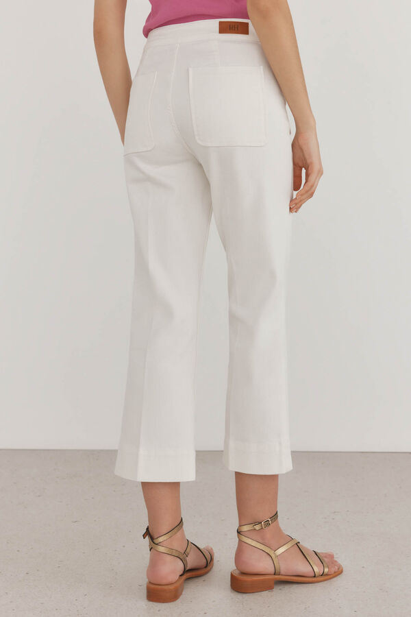 Pedro del Hierro Stovepipe cropped jeans Ecru