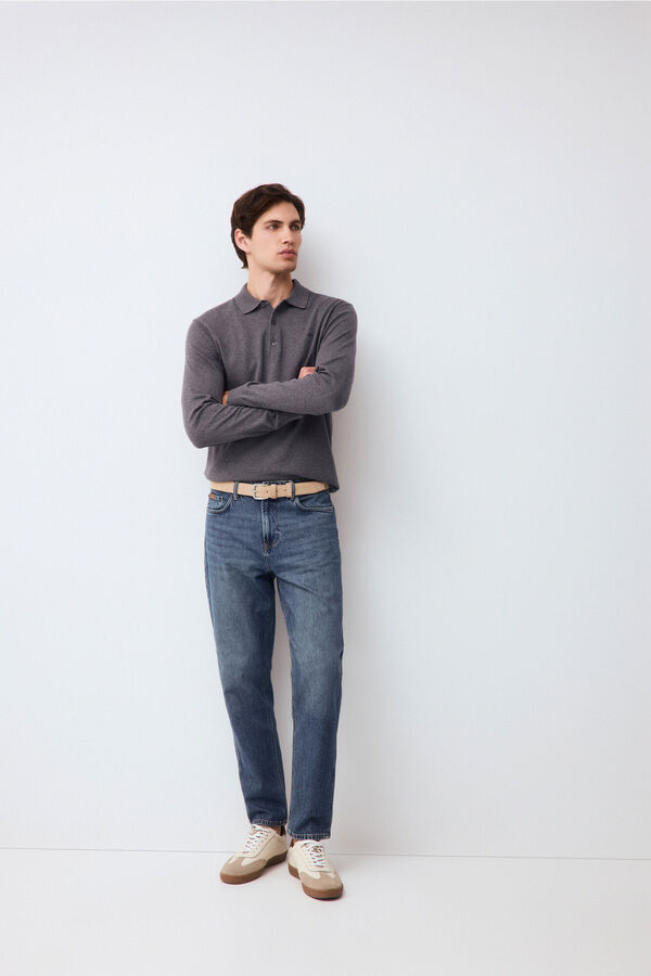 Pedro del Hierro Premium cotton silk cashmere knit jumper Grey