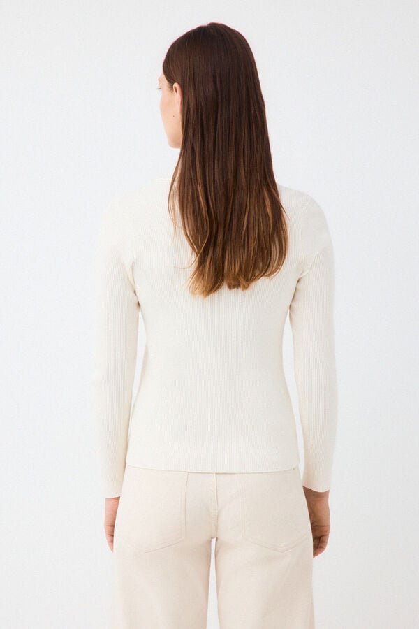 Pedro del Hierro Camisola gola polo crochet Ecru