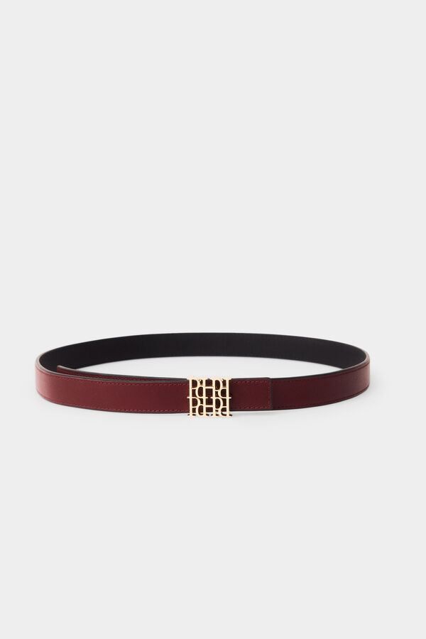 Pedro del Hierro Cinto cl&aacute;ssico logo PdH Bordeaux