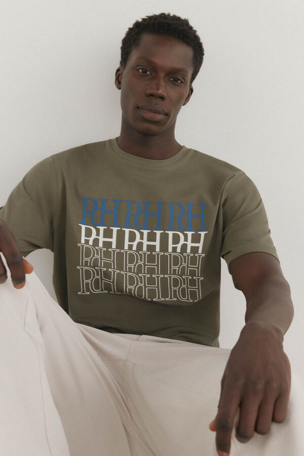 Pedro del Hierro Printed logo t-shirt Green