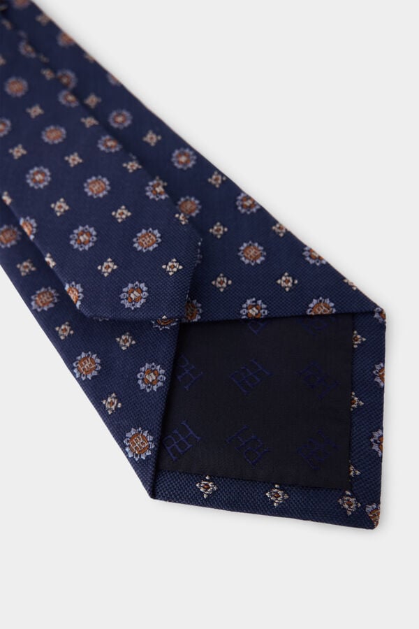 Pedro del Hierro Extra-fine silk tie Blue