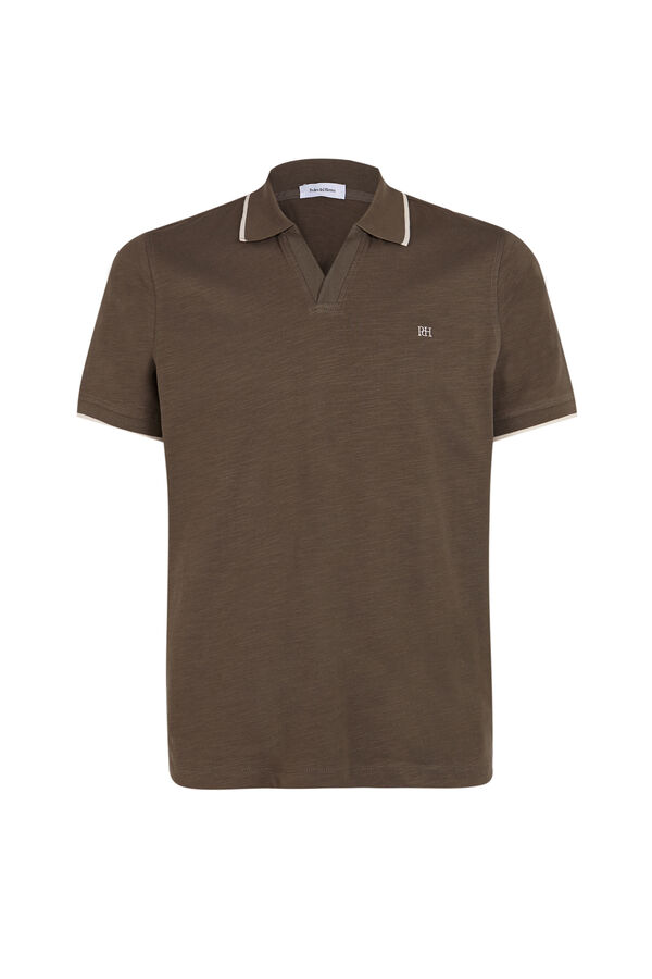 Pedro del Hierro Open neck polo Green