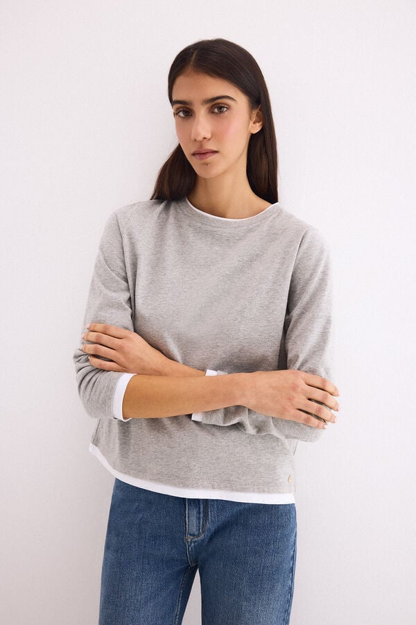 Pedro del Hierro Double T-shirt Grey