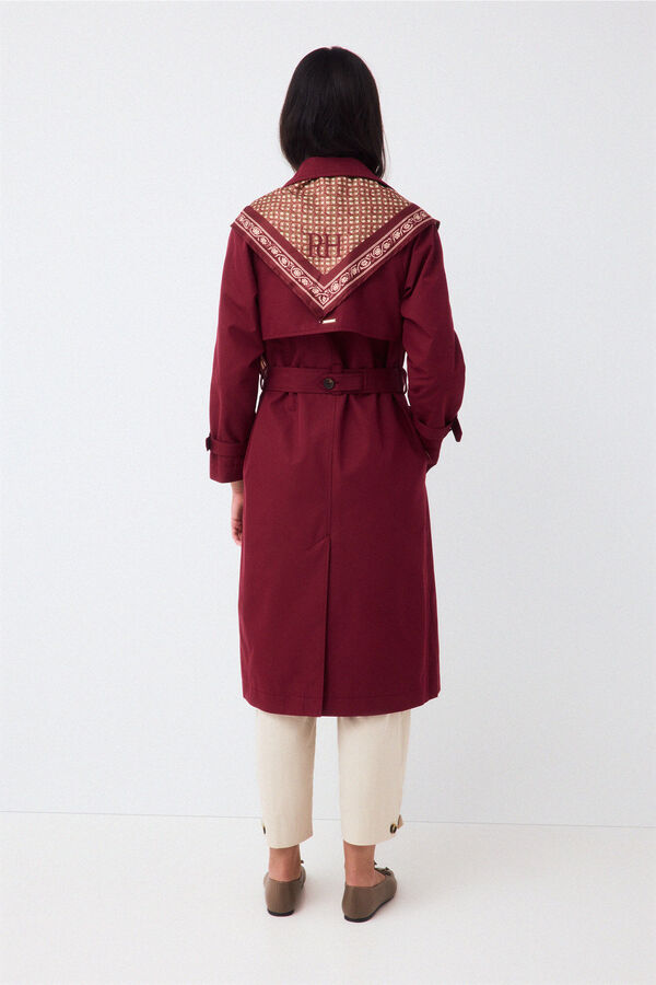 Pedro del Hierro Long trench scarf Burgundy