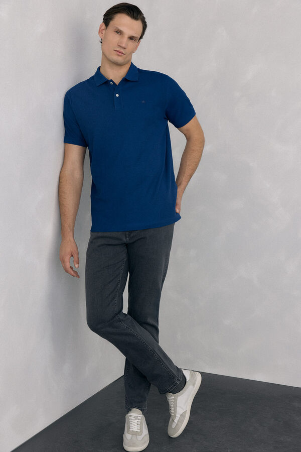 Pedro del Hierro Basic piqué polo shirt Blue