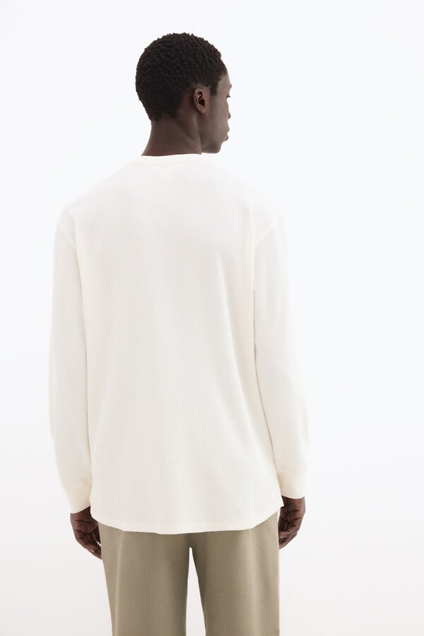Pedro del Hierro Spanish cotton waffle T-shirt White