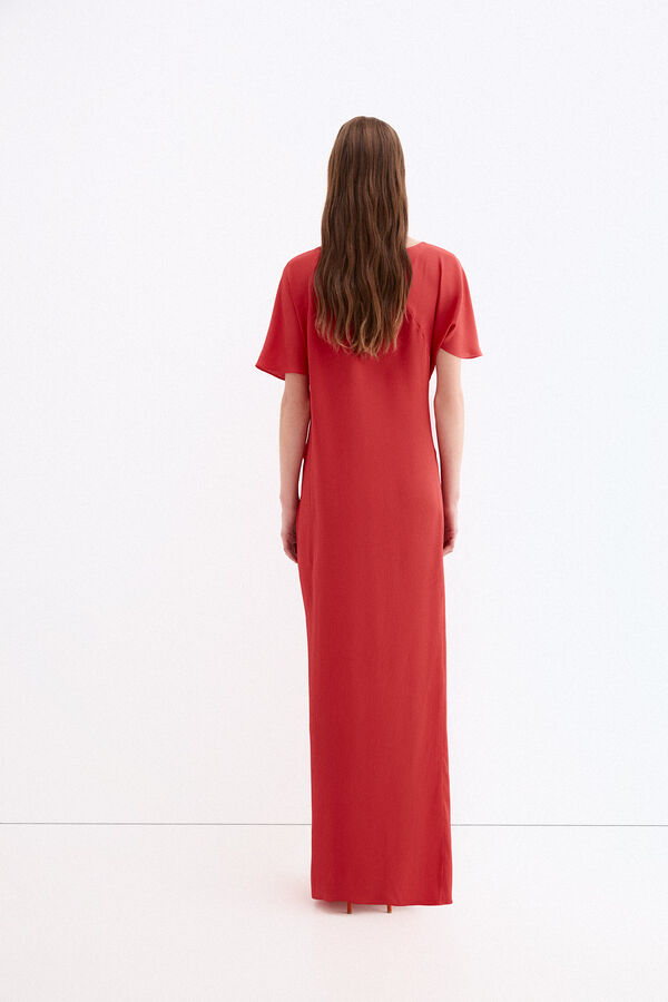 Pedro del Hierro Asymmetric long dress Coral