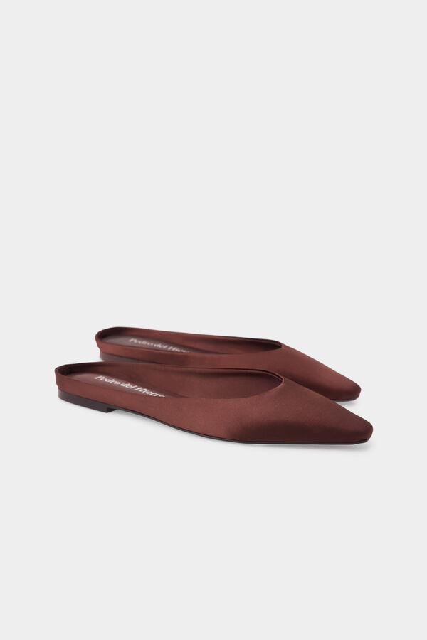 Pedro del Hierro Leather mule ballet flats Brown