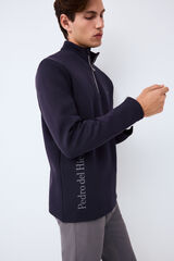 Pedro del Hierro Sudadera t&eacute;cnica Golf cuello camionero Azul