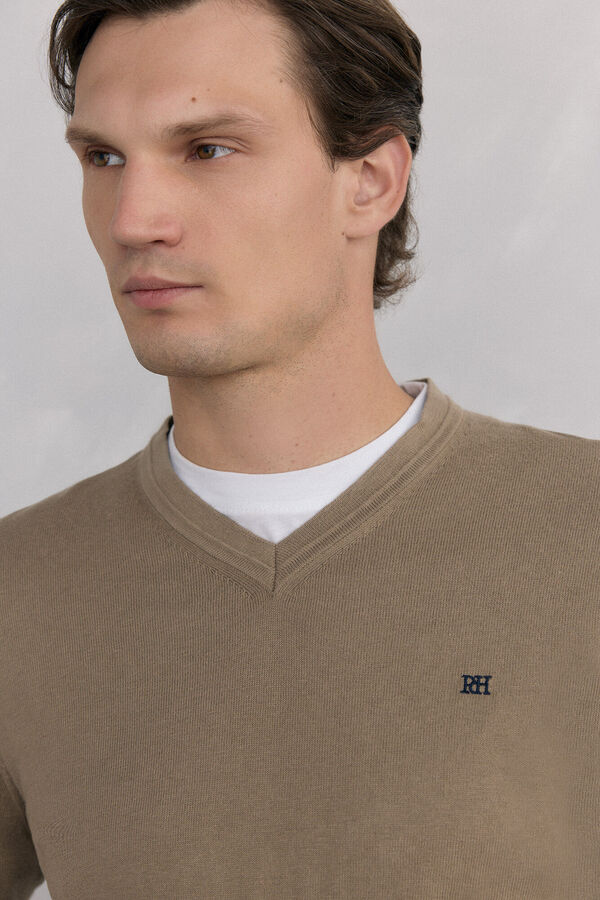 Pedro del Hierro Jersey cuello pico Beige