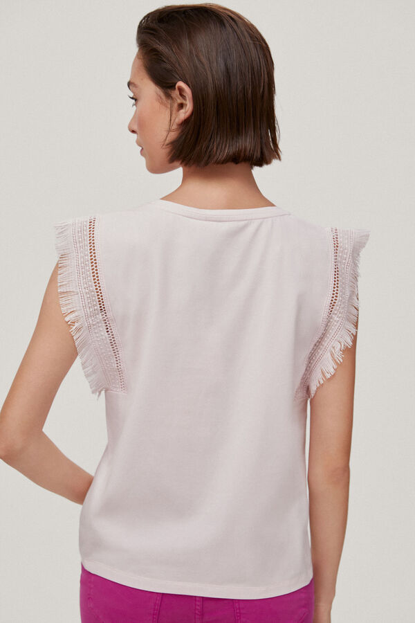 Pedro del Hierro Camiseta flecos Rosa