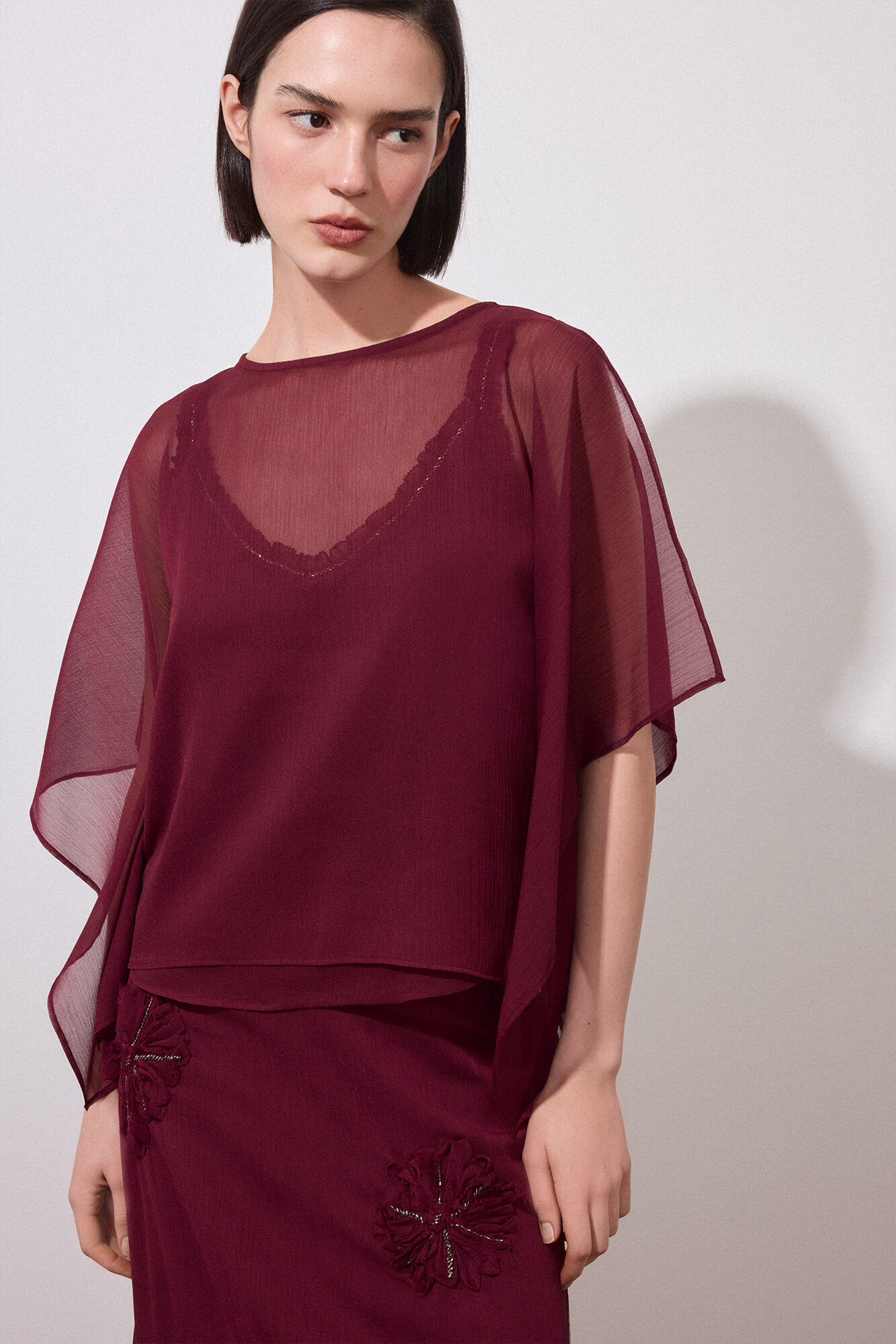 Pedro del Hierro Chiffon cape and top