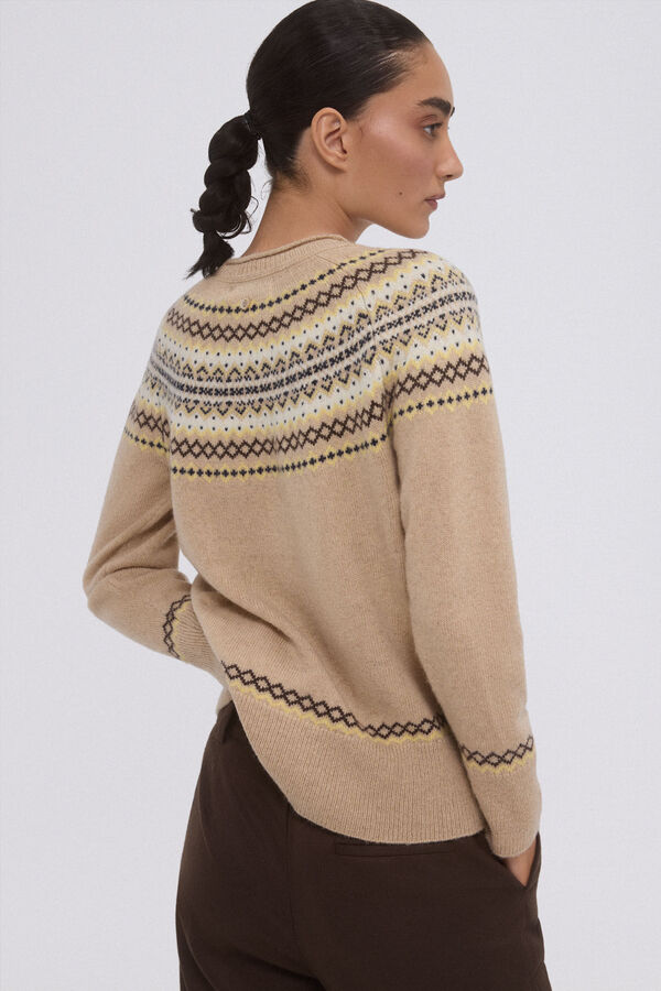Pedro del Hierro Jersey jacquard greca Marrón