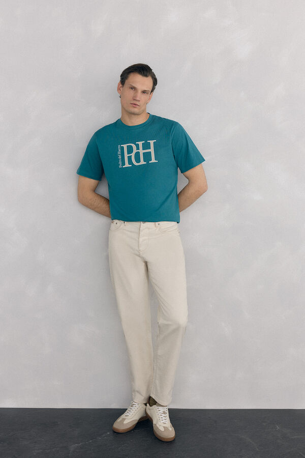 Pedro del Hierro Large logo T-shirt Turquoise
