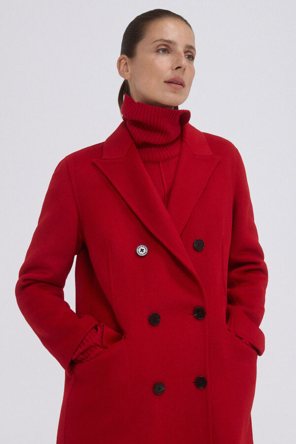 Pedro del Hierro Double-faced coat with cross-over Orange