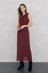 Pedro del Hierro Straight midi dress with tulle ruffles