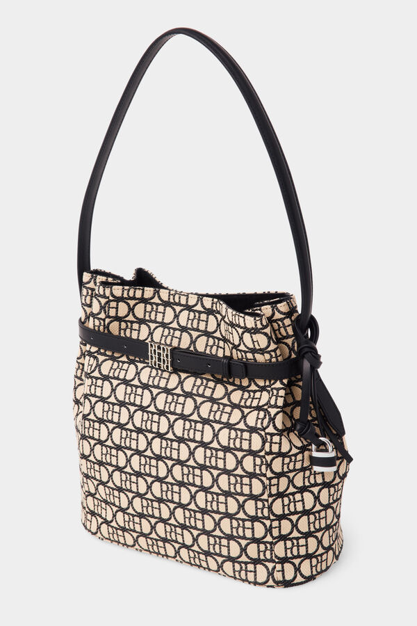 Pedro del Hierro Logo handbag Beige