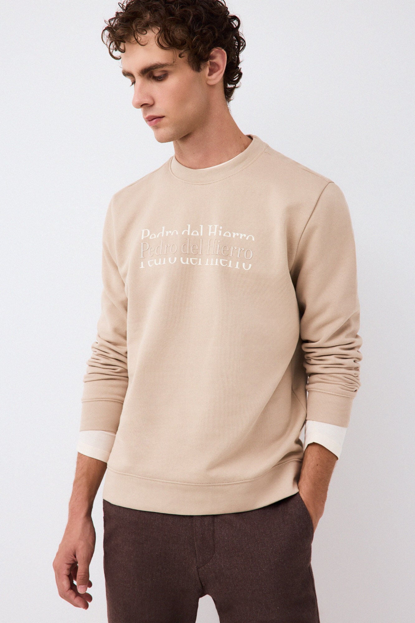 Pedro del Hierro Crew neck logo sweatshirt