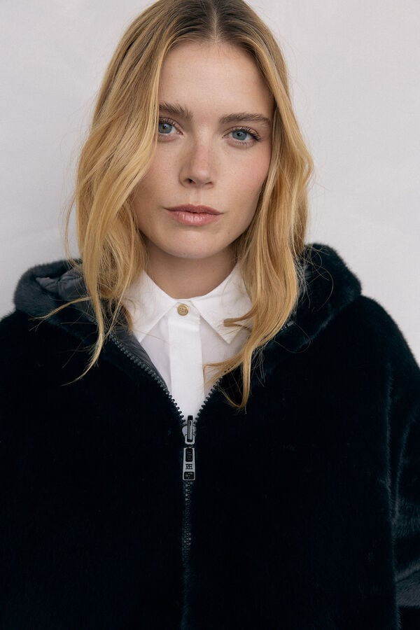Pedro del Hierro reversible fur parka Black