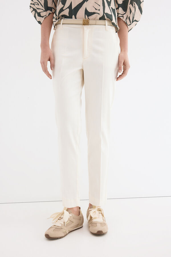 Pedro del Hierro Slim classic trousers Ecru
