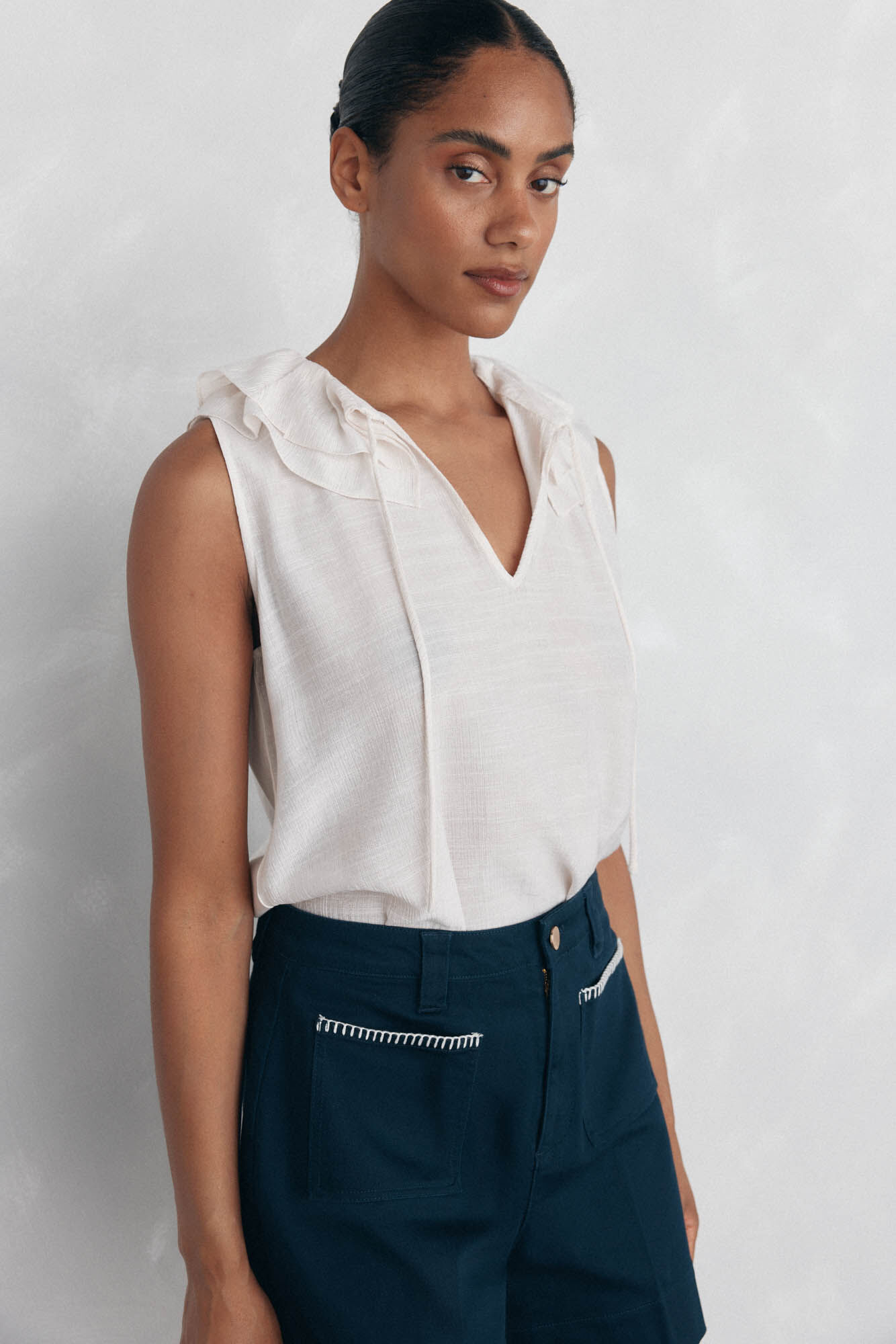 Pedro del Hierro Ruffled T-shirt