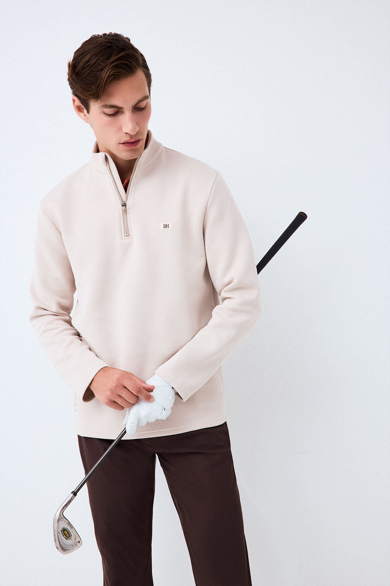 Pedro del Hierro Sweatshirt t&eacute;cnica de golfe gola camionista