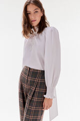 TFP by Tamara Falcó Plain blouse with bow or tie Ecru