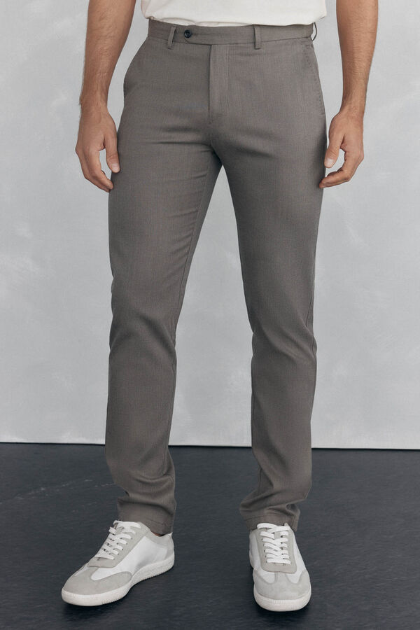 Pedro del Hierro Slim-fit print chinos pants Beige