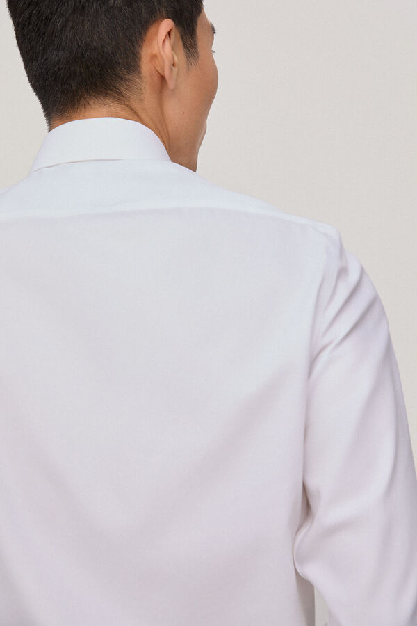 Pedro del Hierro Camisa vestir puño gemelo non iron y antimanchas estructura lisa classic fit Branco