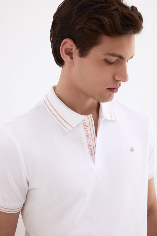 Pedro del Hierro Jacquard polo shirt White