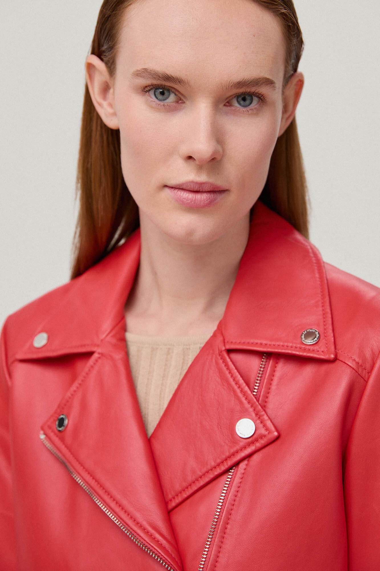 Coral sale biker jacket