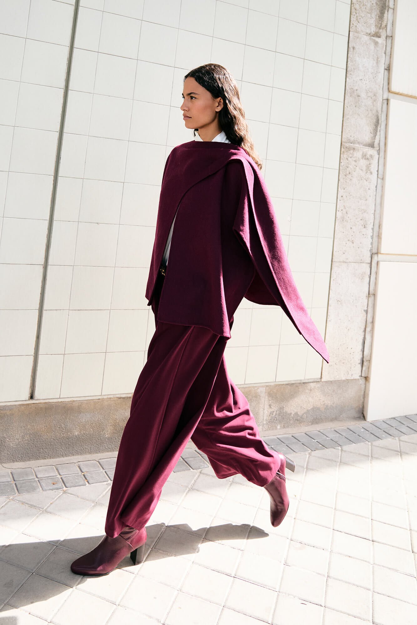 Pedro del Hierro Capa de lana de doble faz traspasada