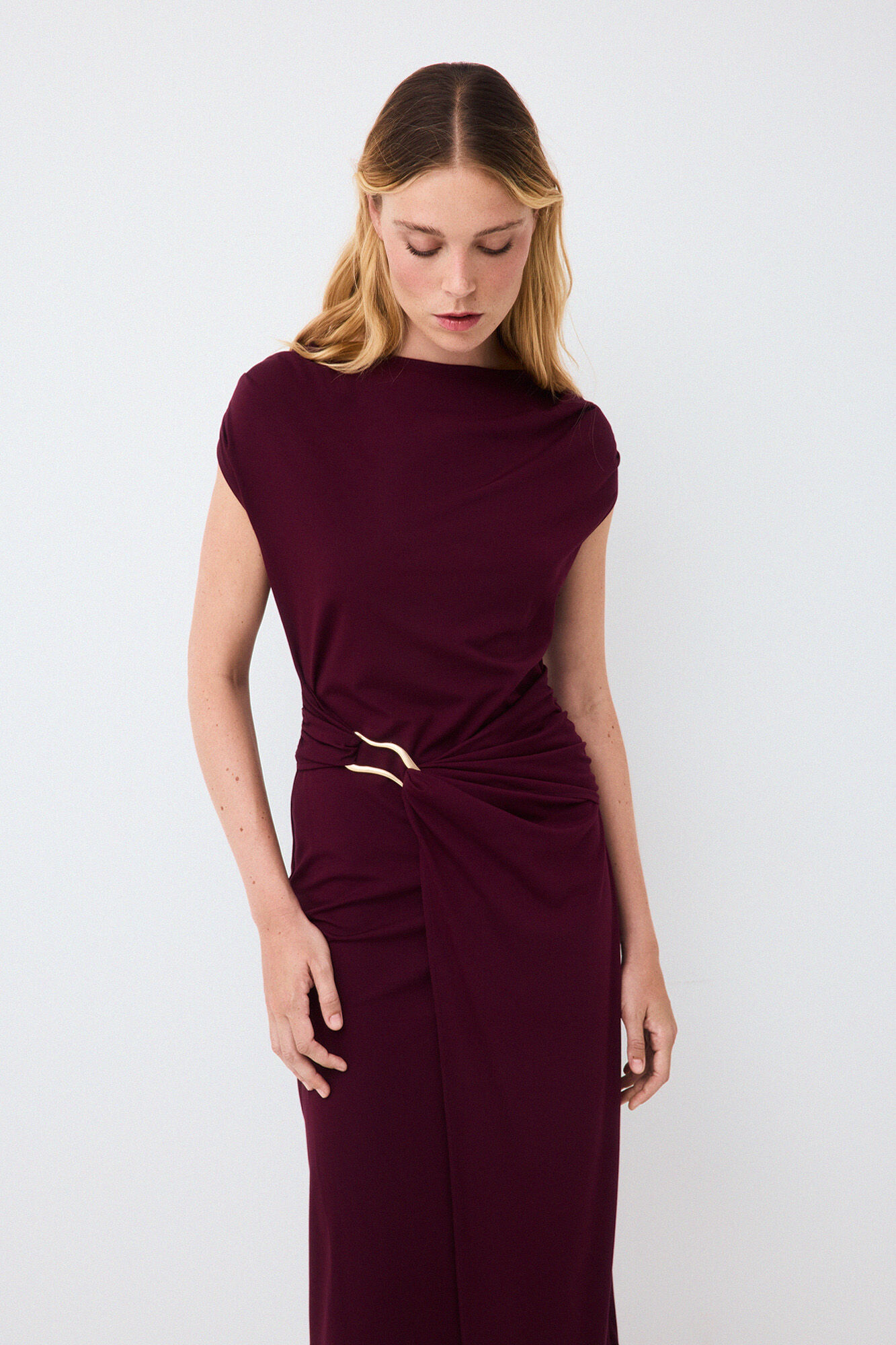 Pedro del Hierro Gold fitted dress