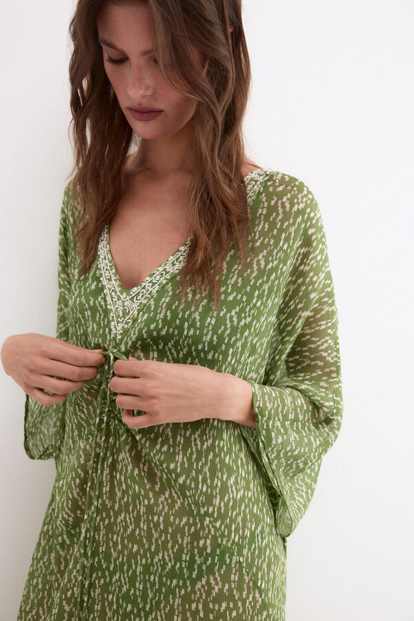 Pedro del Hierro Printed kaftan Green