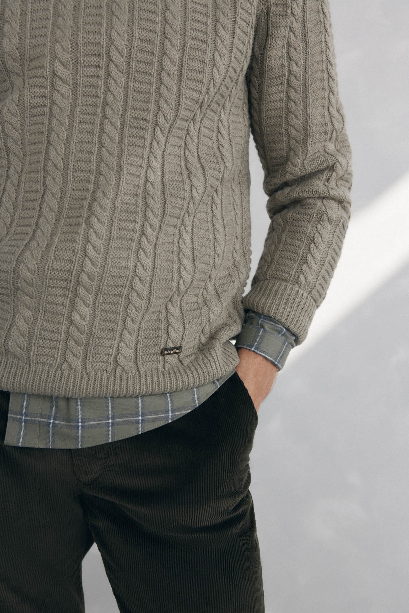 Pedro del Hierro Jersey lana cables cuello redondo