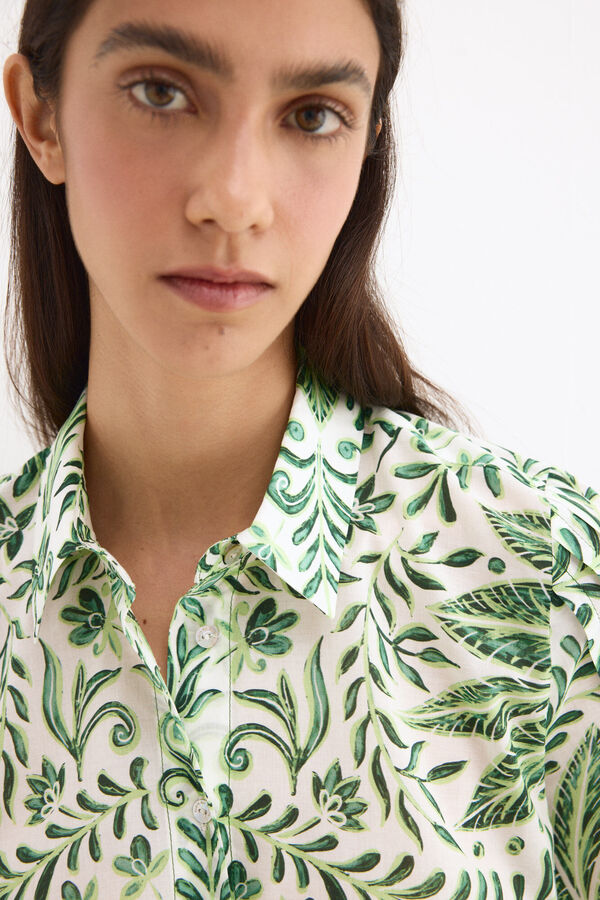 Pedro del Hierro Camisa estampada manga corta Verde