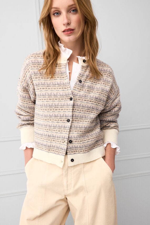 Chaqueta jacquard zigzag fantasía